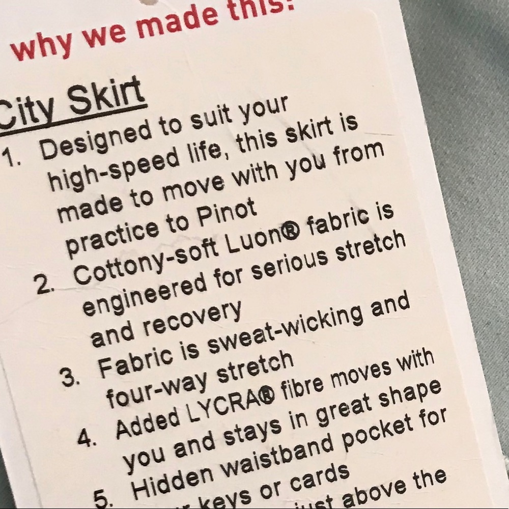 NWT MTYG LULULEMON CITY SKIRT MINTY GREY - - 4 - Picture 5 of 7